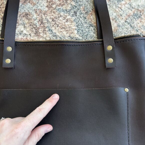 Portland Leather Goods Medium Classic Tote Handbag In Grizzly - Picture 5 of 11